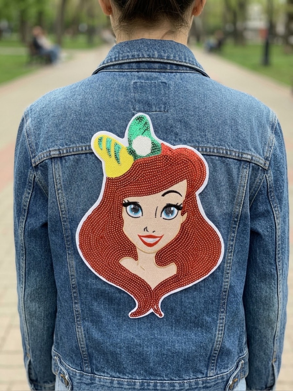 NEW DISNEY Ariel The Little Mermaid SEQUIN Patch LARGE 12” x 9”